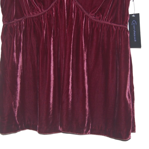 NWT beautiful crushed velvet deep burgundy color top. So soft!! - Picture 3 of 8